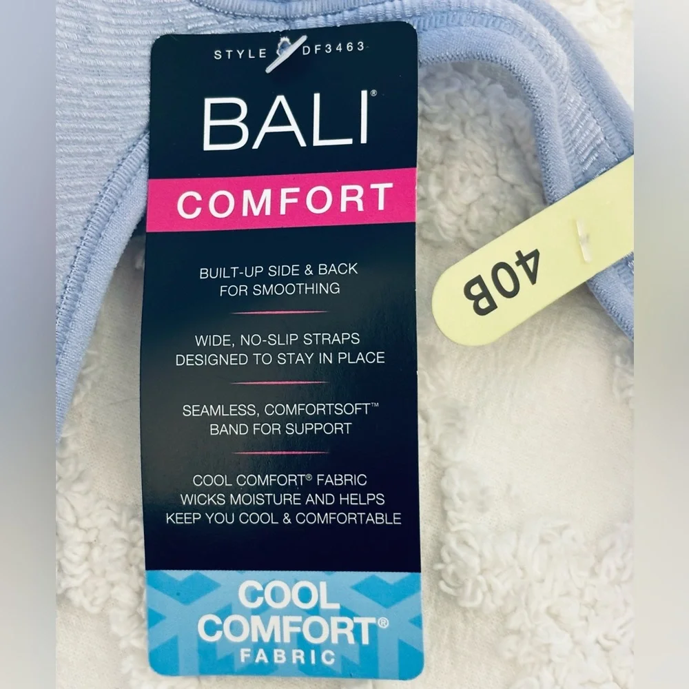 Bali 40B Bra Comfort Revolution wireless padded Wire-Free periwinkle blue NWT